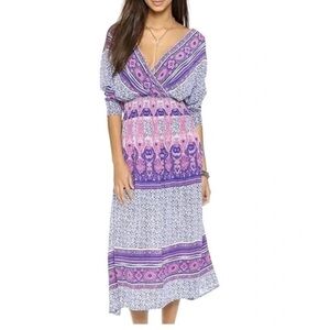 Free People Purple and Pink Midi Dress